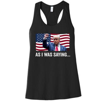 Trump As I Was Saying Trump His Speech Trump Vance Vintage Women's Racerback Tank