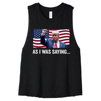 Trump As I Was Saying Trump His Speech Trump Vance Vintage Women's Racerback Cropped Tank