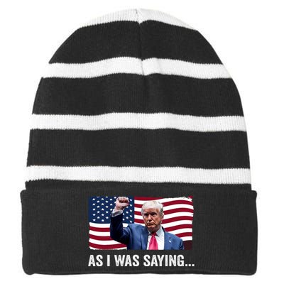 Trump As I Was Saying Trump His Speech Trump Vance Vintage Striped Beanie with Solid Band