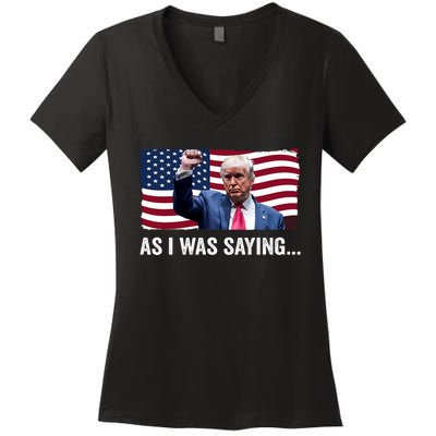 Trump As I Was Saying Trump His Speech Trump Vance Vintage Women's V-Neck T-Shirt