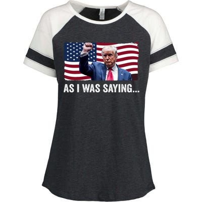 Trump As I Was Saying Trump His Speech Trump Vance Vintage Enza Ladies Jersey Colorblock Tee