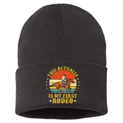 This Actually Is My First Rodeo Country Life Howdy Vintage Sustainable Knit Beanie