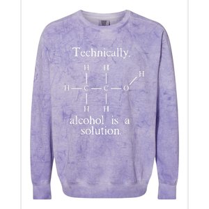 Technically Alcohol Is A Solution Funny Nerd Beer Chemistry Colorblast Crewneck Sweatshirt