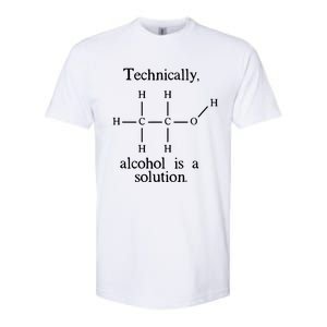 Technically Alcohol Is A Solution Funny Nerd Beer Chemistry Softstyle CVC T-Shirt