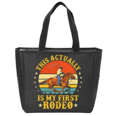 This Actually Is My First Rodeo Country Life Howdy Vintage Zip Tote Bag