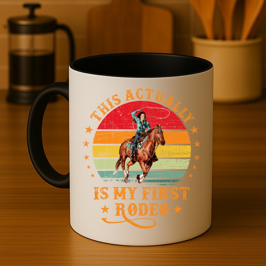 This Actually Is My First Rodeo Country Life Howdy Vintage Mug