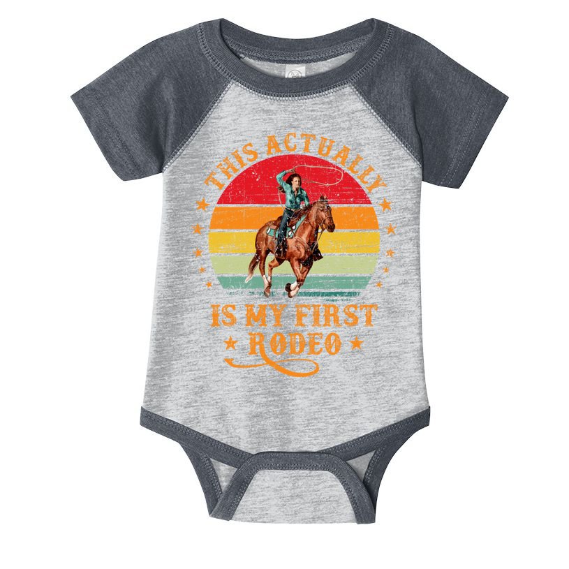 This Actually Is My First Rodeo Country Life Howdy Vintage Infant Baby Jersey Bodysuit