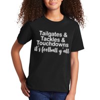 Tailgates Tackles Touchdowns Football All Day Kids T-Shirt