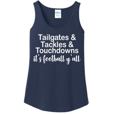 Tailgates Tackles Touchdowns Football All Day Ladies Essential Tank