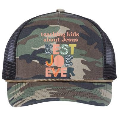 Teaching About Jesus Is The Best Job Ever Retro Rope Trucker Hat Cap