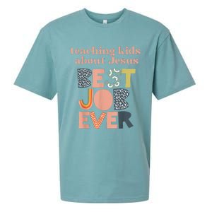 Teaching About Jesus Is The Best Job Ever Sueded Cloud Jersey T-Shirt