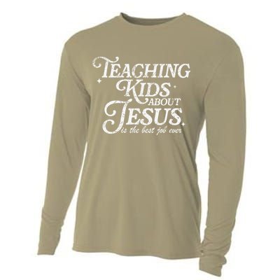 Teaching About Jesus Is The Best Job Ever Christian Cooling Performance Long Sleeve Crew