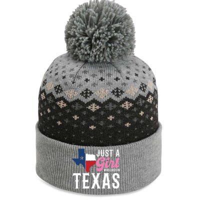 Texan American Just A Who Lives In Texas Cool Gift The Baniff Cuffed Pom Beanie