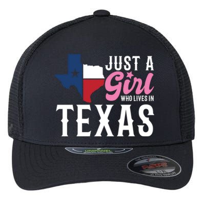 Texan American Just A Who Lives In Texas Cool Gift Flexfit Unipanel Trucker Cap