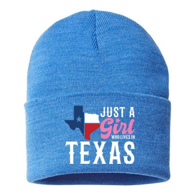 Texan American Just A Who Lives In Texas Cool Gift Sustainable Knit Beanie