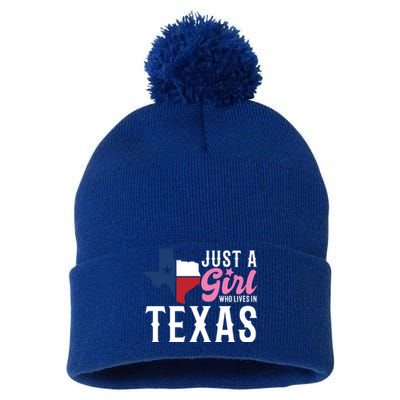 Texan American Just A Who Lives In Texas Cool Gift Pom Pom 12in Knit Beanie