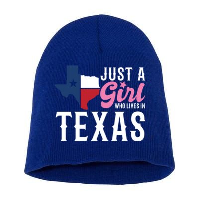 Texan American Just A Who Lives In Texas Cool Gift Short Acrylic Beanie