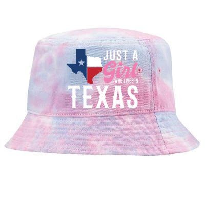 Texan American Just A Who Lives In Texas Cool Gift Tie-Dyed Bucket Hat