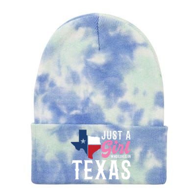 Texan American Just A Who Lives In Texas Cool Gift Tie Dye 12in Knit Beanie