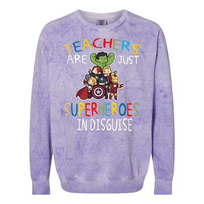 Teachers Are Just Superheroes In Disguise Colorblast Crewneck Sweatshirt