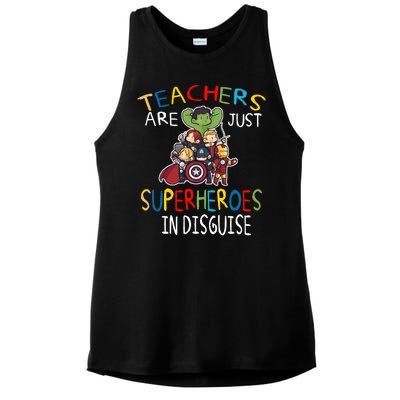 Teachers Are Just Superheroes In Disguise Ladies PosiCharge Tri-Blend Wicking Tank