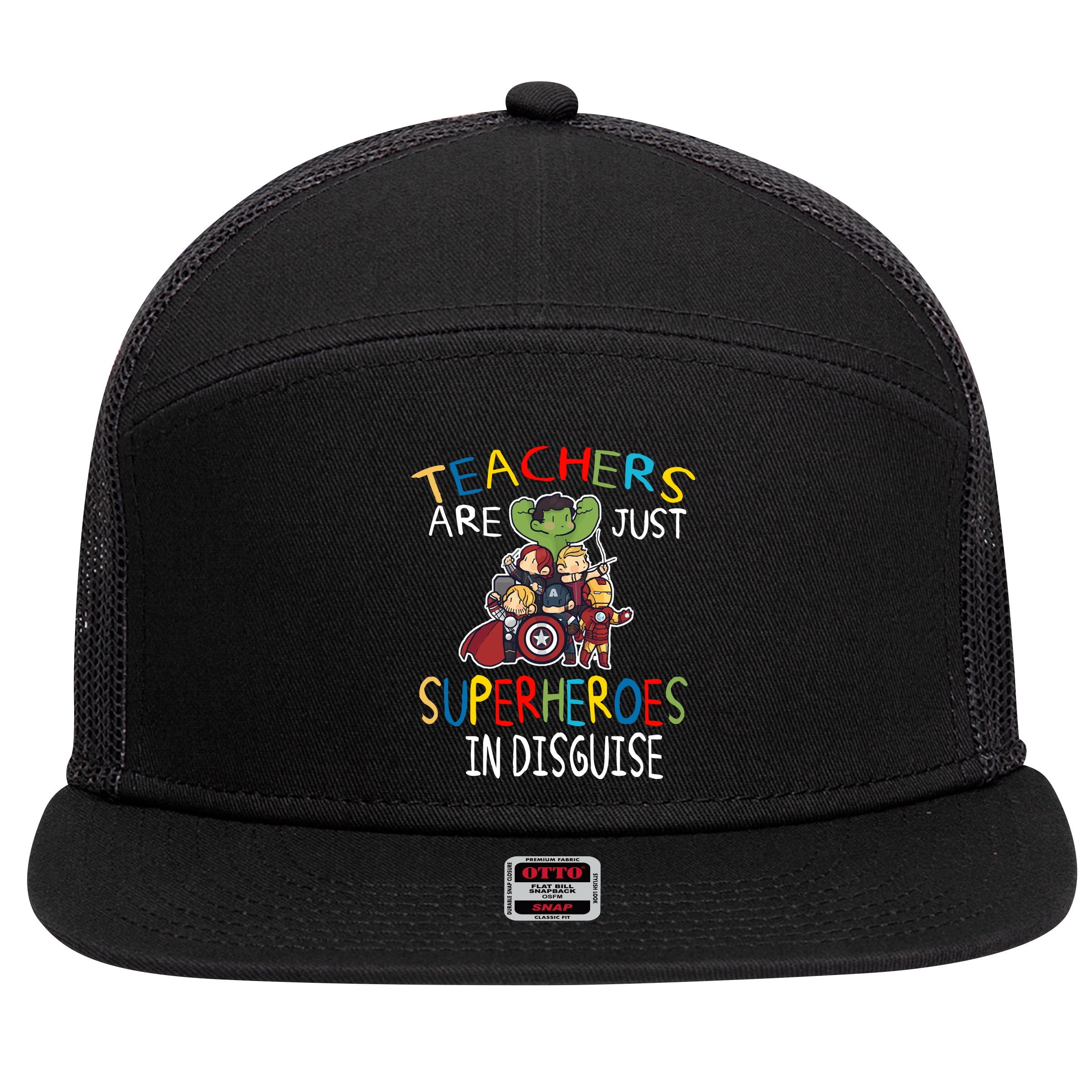 Teachers Are Just Superheroes In Disguise 7 Panel Mesh Trucker Snapback Hat