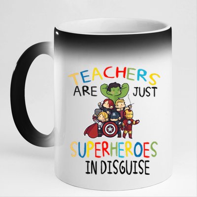 Teachers Are Just Superheroes In Disguise 11oz Black Color Changing Mug