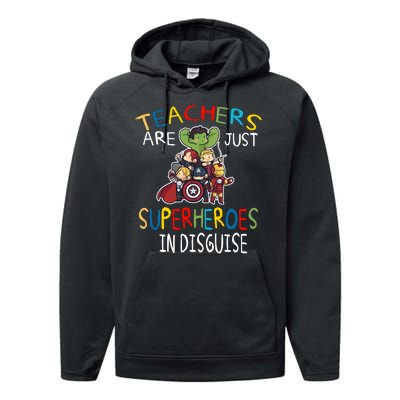 Teachers Are Just Superheroes In Disguise Performance Fleece Hoodie