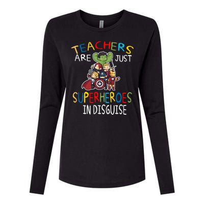 Teachers Are Just Superheroes In Disguise Womens Cotton Relaxed Long Sleeve T-Shirt