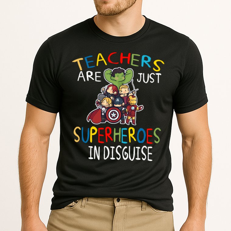 Teachers Are Just Superheroes In Disguise Cooling Performance Crew T-Shirt