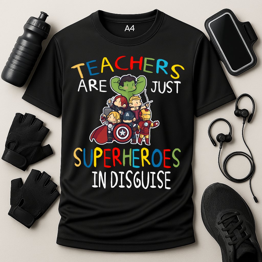 Teachers Are Just Superheroes In Disguise Cooling Performance Crew T-Shirt