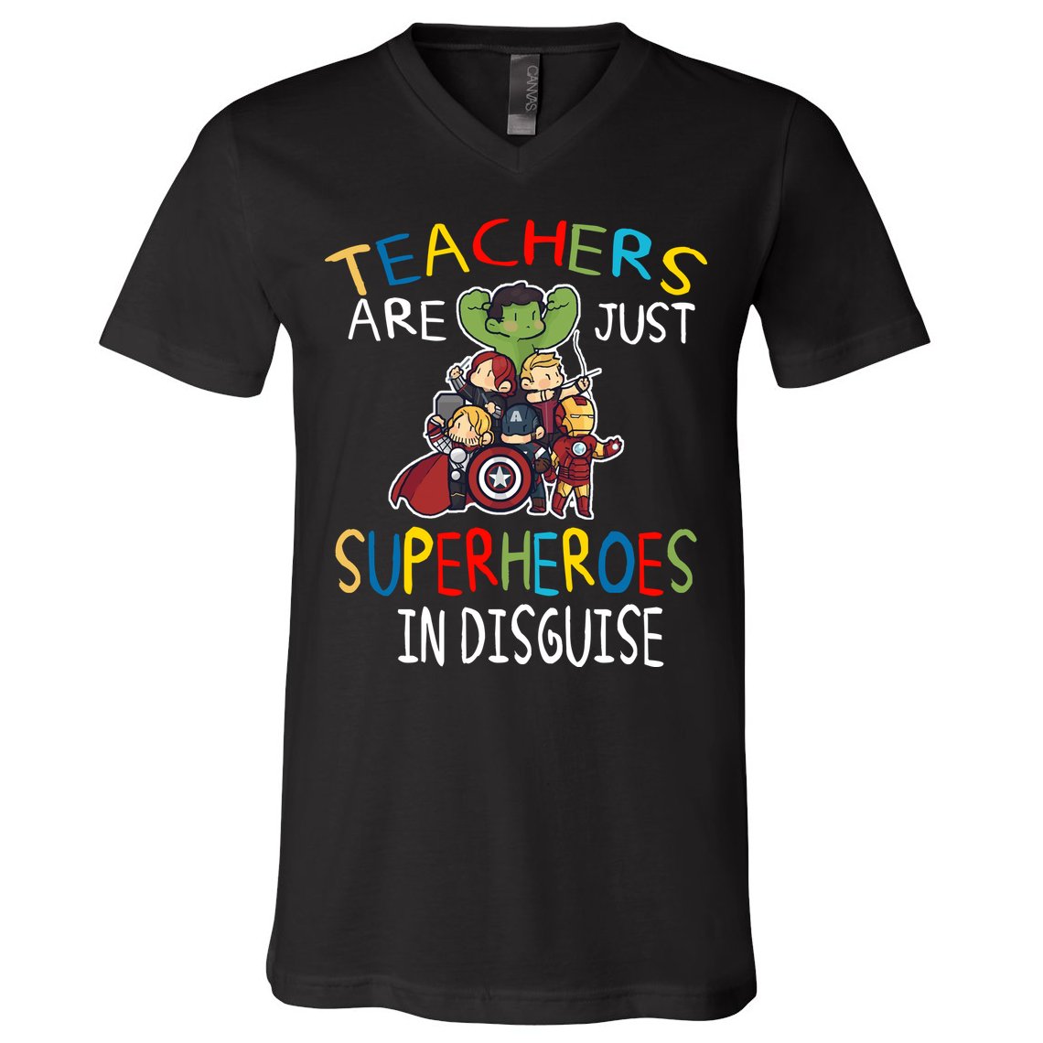 Teachers Are Just Superheroes In Disguise V-Neck T-Shirt