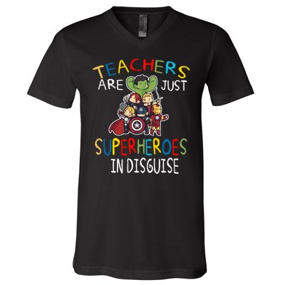 Teachers Are Just Superheroes In Disguise V-Neck T-Shirt