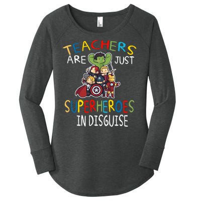 Teachers Are Just Superheroes In Disguise Women's Perfect Tri Tunic Long Sleeve Shirt