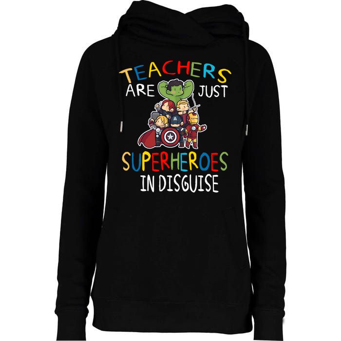 Teachers Are Just Superheroes In Disguise Womens Funnel Neck Pullover Hood