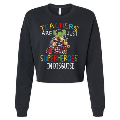 Teachers Are Just Superheroes In Disguise Cropped Pullover Crew