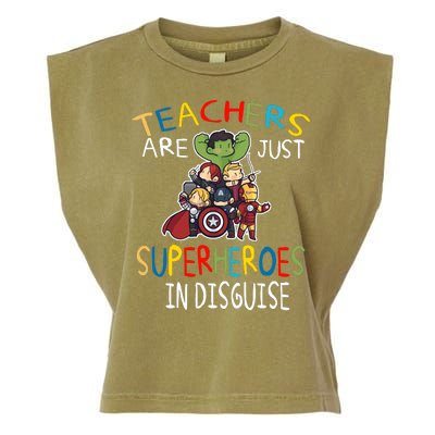 Teachers Are Just Superheroes In Disguise Garment-Dyed Women's Muscle Tee