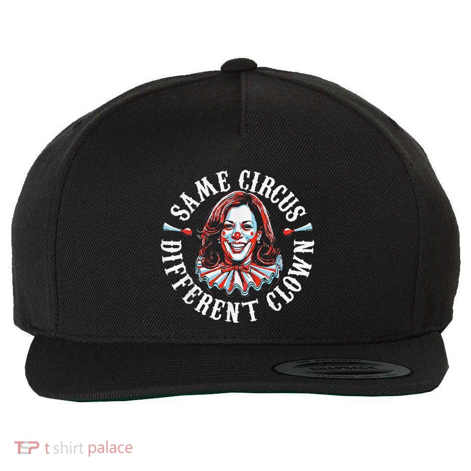 Trump Anti Kamala Harris Same Circus Different Clown Funny Wool Snapback Cap