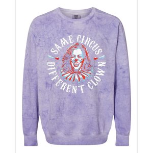 Trump Anti Kamala Harris Same Circus Different Clown Funny Colorblast Crewneck Sweatshirt