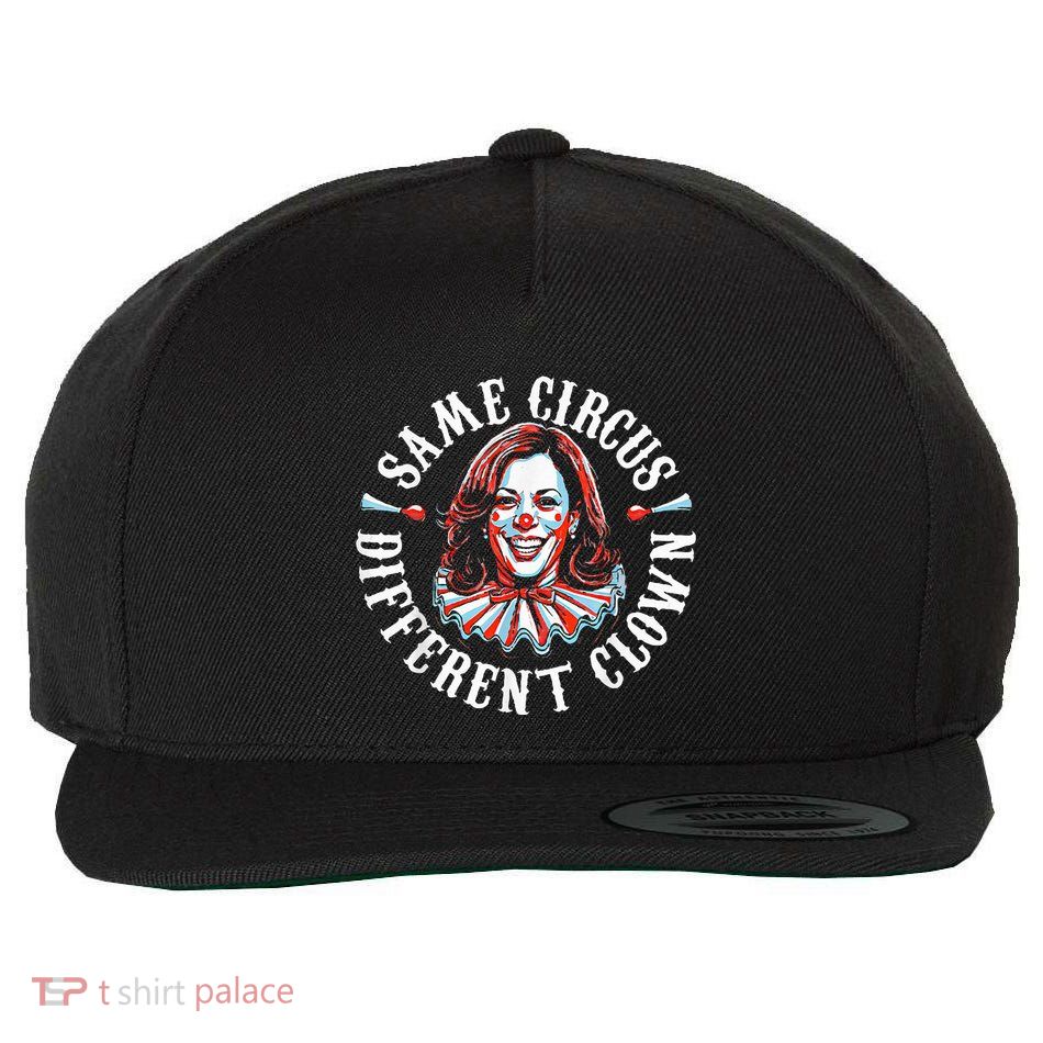 Trump Anti Kamala Harris Same Circus Different Clown Funny Wool Snapback Cap