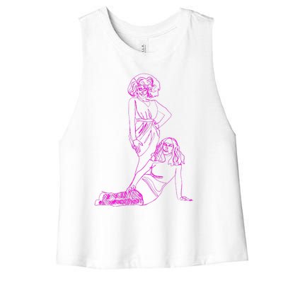 Trixie And Katya Illustration Women's Racerback Cropped Tank