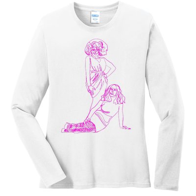 Trixie And Katya Illustration Ladies Long Sleeve Shirt