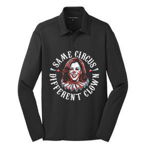 Trump Anti Kamala Harris Same Circus Different Clown Funny Gift Silk Touch Performance Long Sleeve Polo