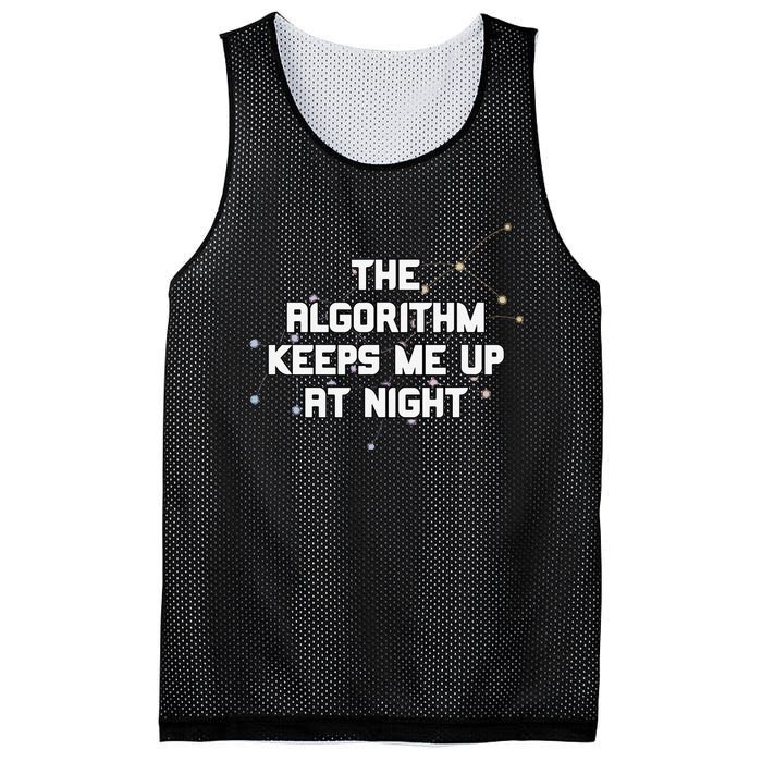 The Algorithm Keeps Me Up At Night Coding Humor Analytics Mesh Reversible Basketball Jersey Tank