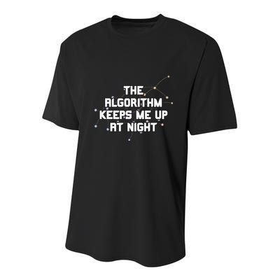 The Algorithm Keeps Me Up At Night Coding Humor Analytics Youth Performance Sprint T-Shirt