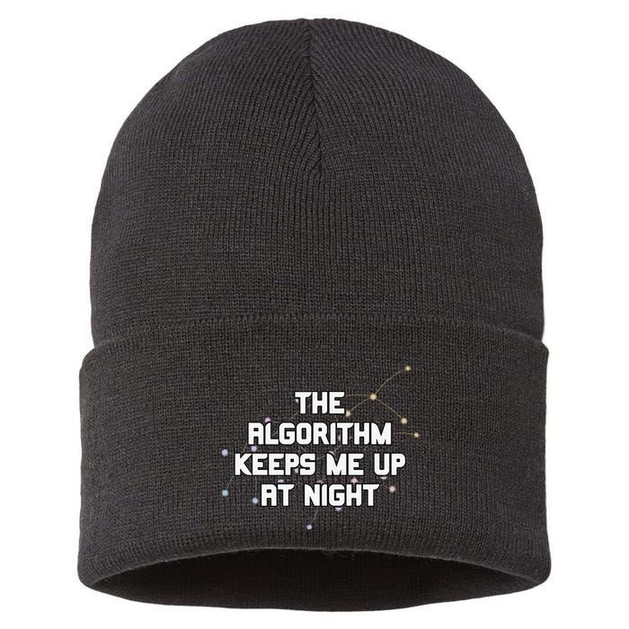 The Algorithm Keeps Me Up At Night Coding Humor Analytics Sustainable Knit Beanie