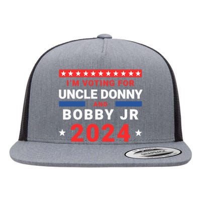 Trump And Kennedy IM Voting For Uncle Donny And Bobby Jr Flat Bill Trucker Hat