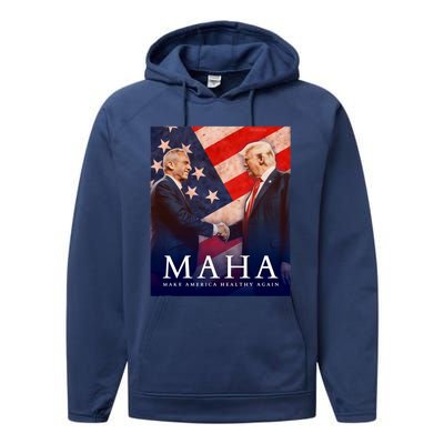 Trump And Kennedy Make America Healthy Again 2024 Performance Fleece Hoodie