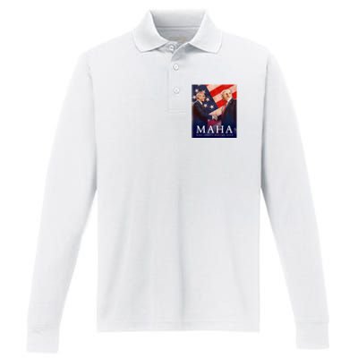 Trump And Kennedy Make America Healthy Again 2024 Performance Long Sleeve Polo