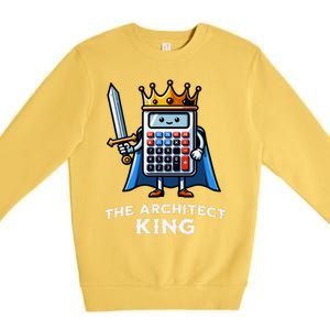 The Architect King Funny Illustration Calculator Premium Crewneck Sweatshirt